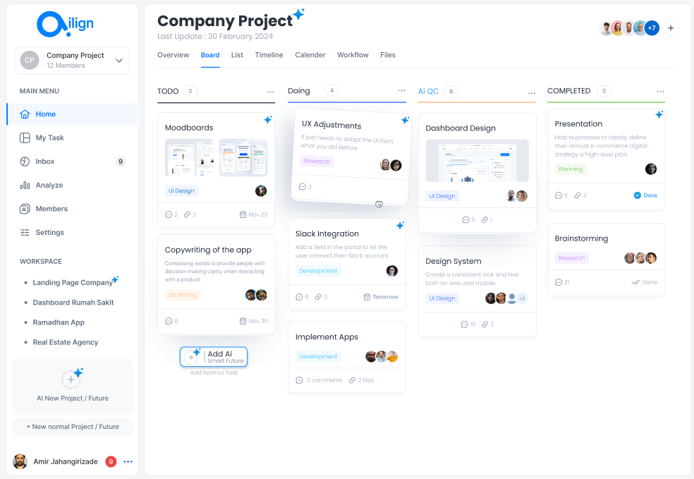 Ailign board with AI QC